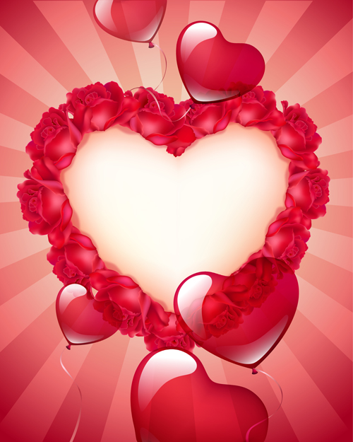 Valentine red heart background creative vector 01  
