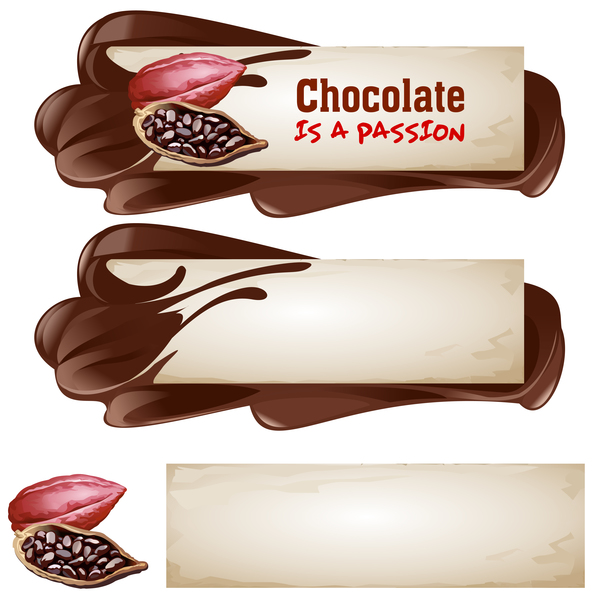 ベクトル チョコレート バナー素材 05  