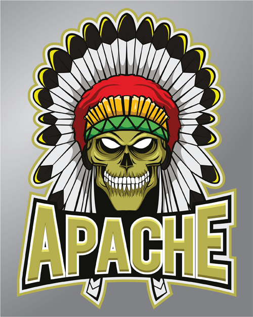 Vintage apache logo vector material 01  