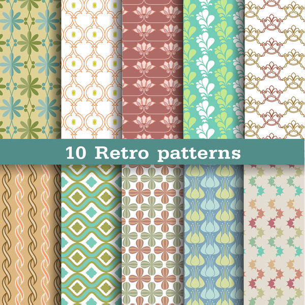 light colored retro seamless pattern vector 01  