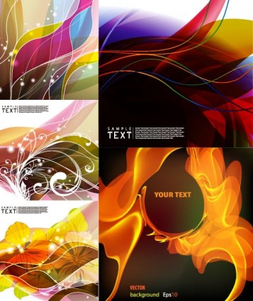 Abstract line wave background vector 01  