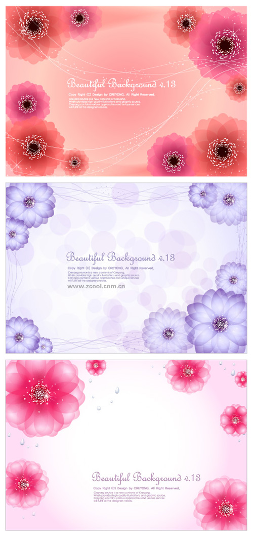 The flower background vector graphics  