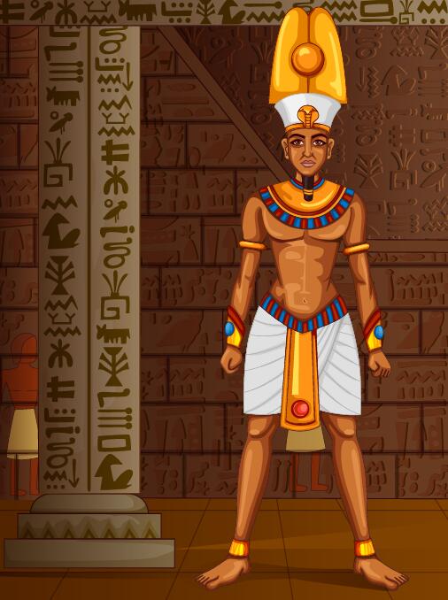 古代エジプト風のスタイルベクトル材料08  