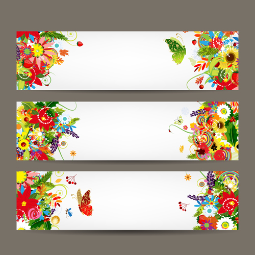 Beautiful floral banner vector 04  