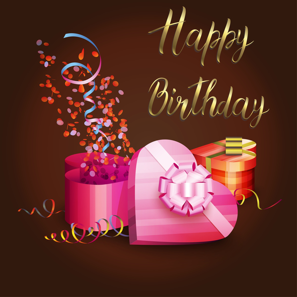 Birthday gift box illustration vector  