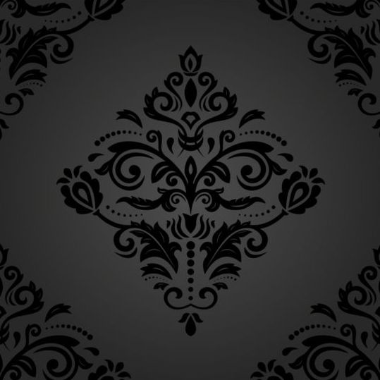 Matériau vectoriel motif décoratif floral noir 13  