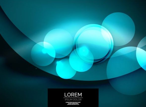 Blue circles with modern background vector 01  