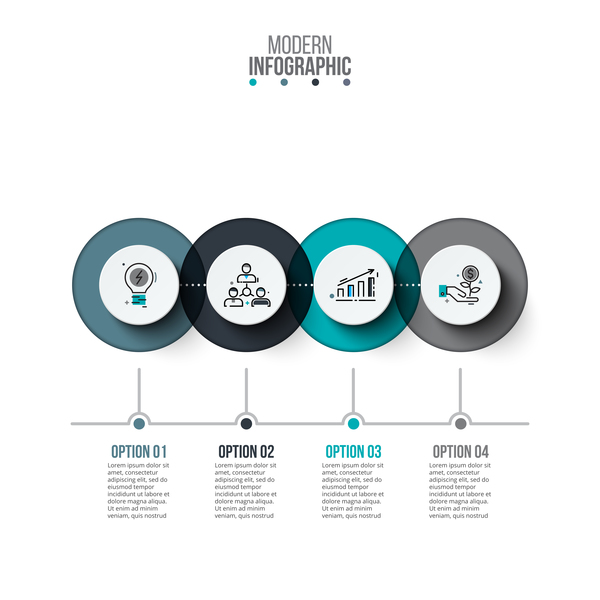 Blue with gray infographic vectors material 01  