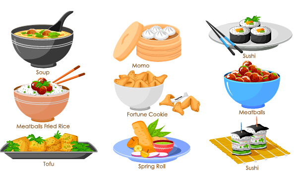 Chinese food vector material set 02  