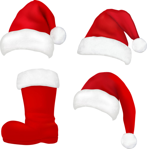 Different Christmas hat design elements vector set 07  