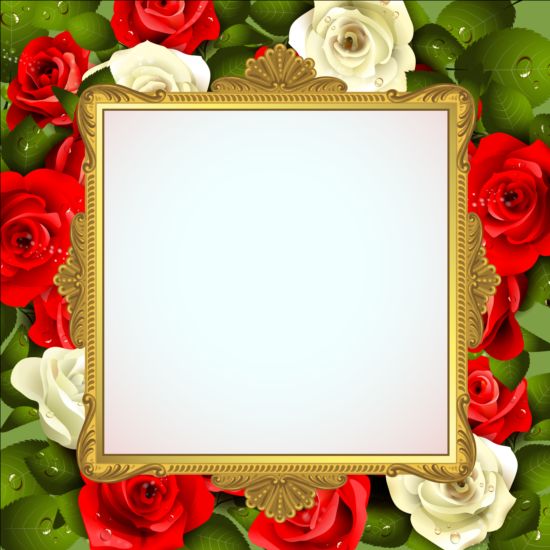 Classical frame with flower design 04  