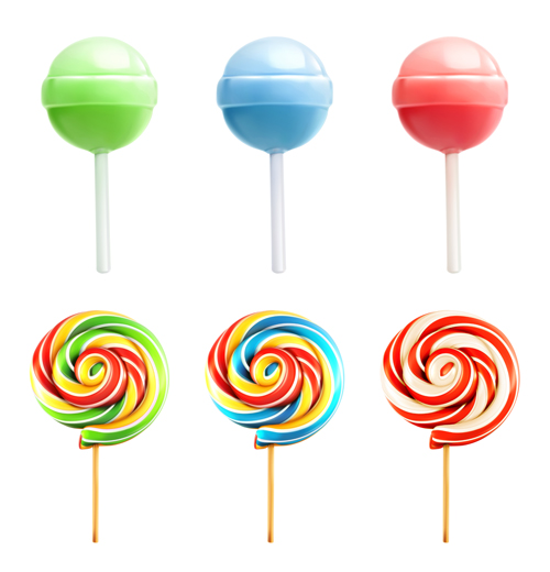 Colored candies vector design material 01  