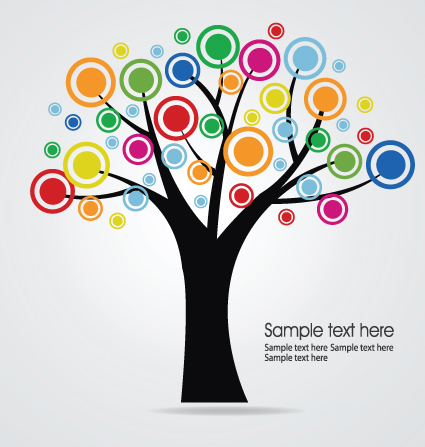 Creative Colorful tree design elements vector 03  