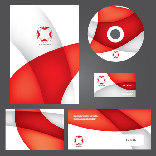 Corporate style cover design elements vector set 04  