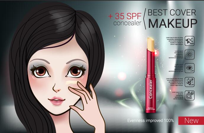 Cosmetics advertising template vectors 03  