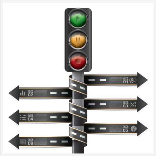 Creative road marking Infographics vector graphics 09  