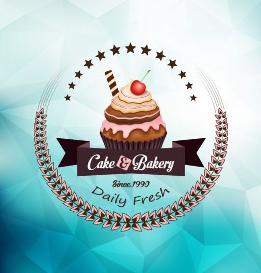 Cupcake labels design vector set 04  