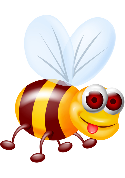 Cute bee cartoon vector illustration 04  