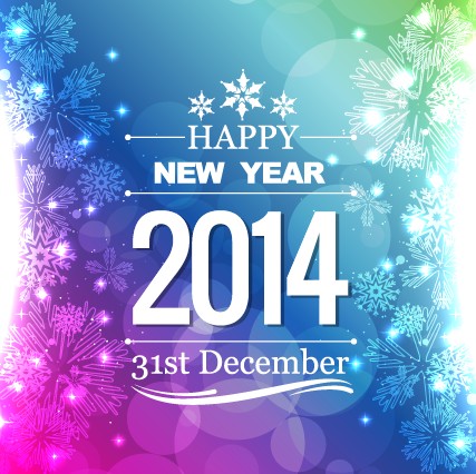 Elegant 2014 New Year background design vector 03  