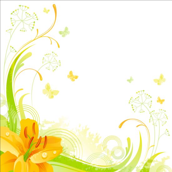Elegante floreale sfondo illustrazione vettore 02  