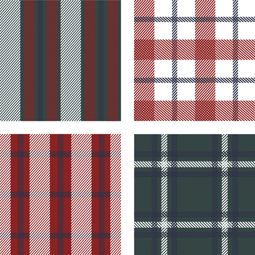 Fabric plaid pattern vector material 07  