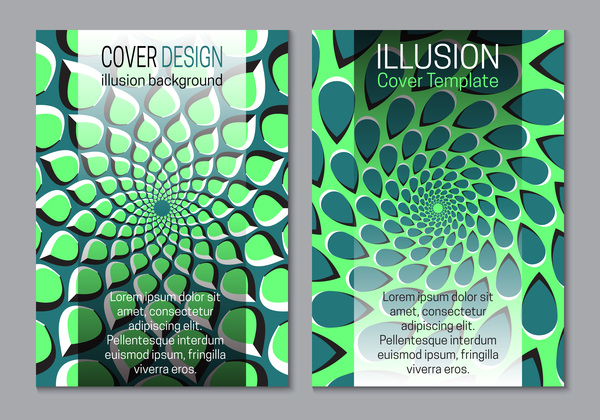 Flyer und Broschüre Abdeckung Illusion Design Vektor 20  