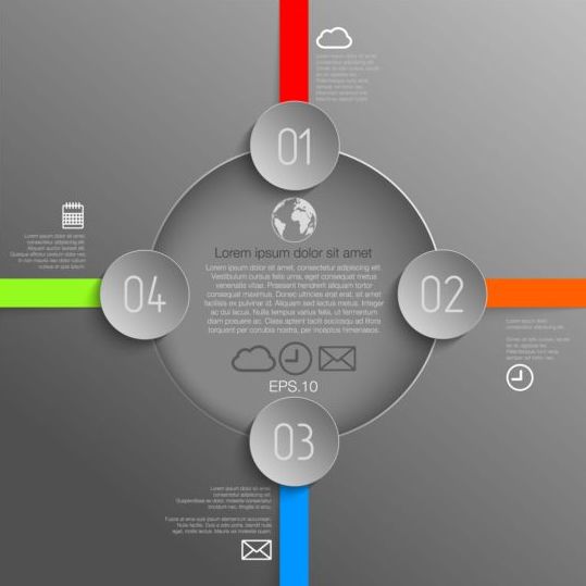 Grijze stijl infographic template Vector Design 02  