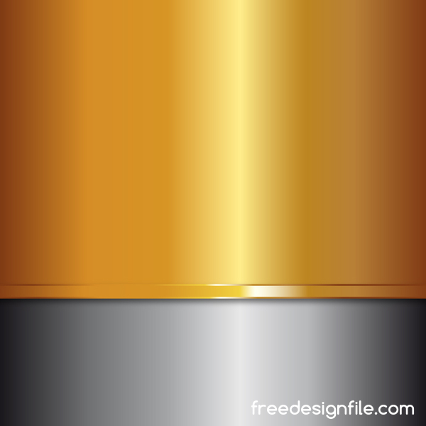 Gray with golden metal background vector  