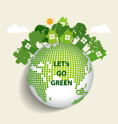 Green ecology earth poster design vector 01  