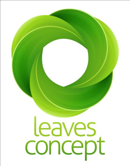 Grön blad logo vektor 01  