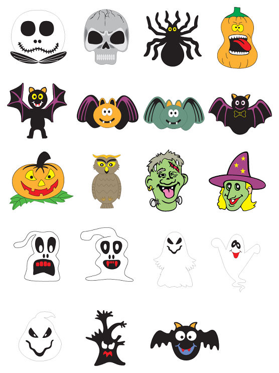 Halloween ornament icons vector material 01  