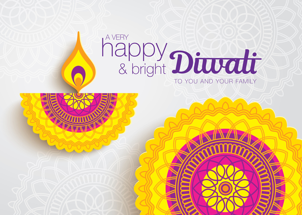 Happy diwali background design vectors 04  