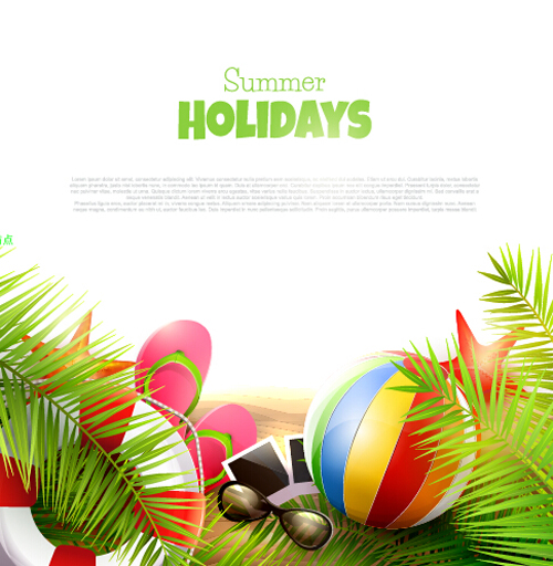 Happy summer holiday background vectors 04  