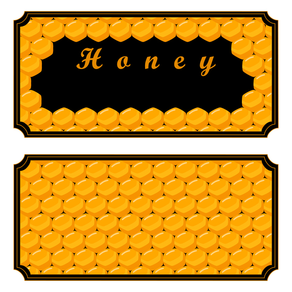 Bannières de miel design vecteurs set 03  
