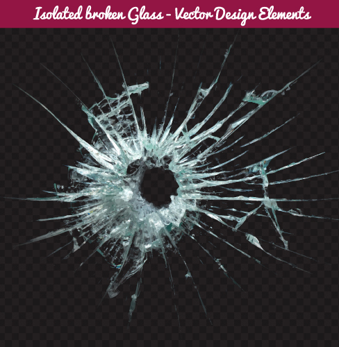 Isolated broken glass vector background 07  