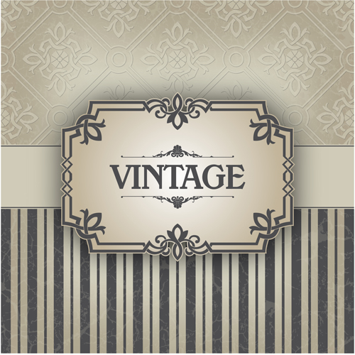 Lace with Vintage vector backgrounds 03  