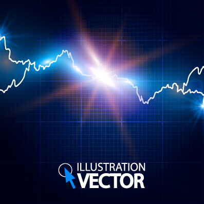 Lightning effect blue background vector  