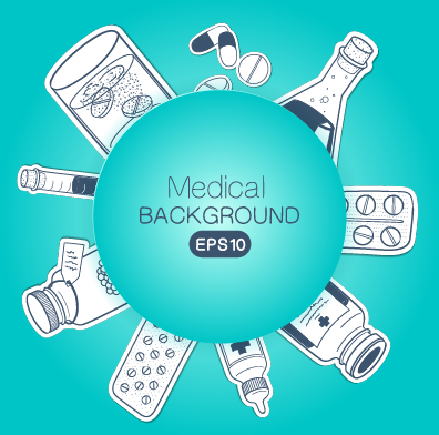 Creative medical elements background vector grahpics 02  