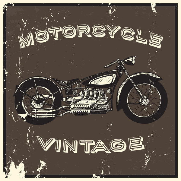 Motorcycle vintage poster vector background 03  