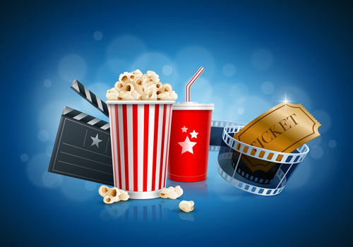 Movie time design elements vector backgrounds 02  