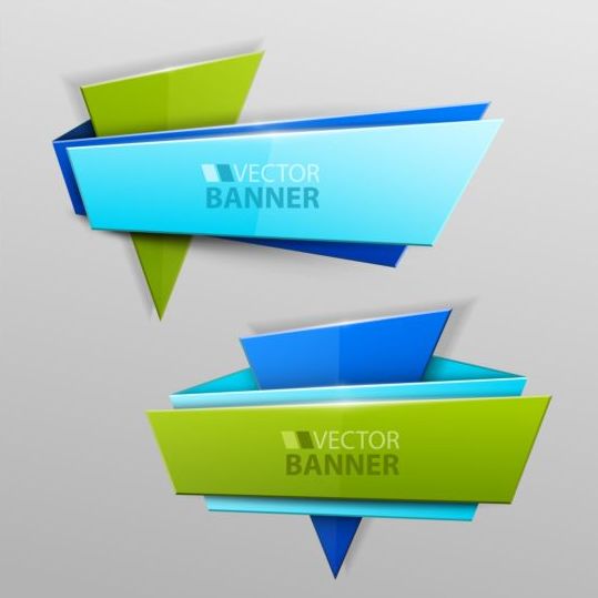Origami banners modern vectors 05  