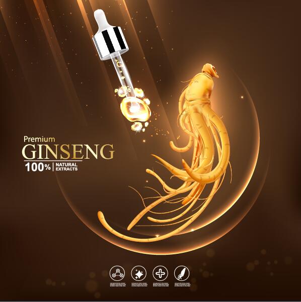 Premium Ginseng Kosmetik Poster Vektor 06  