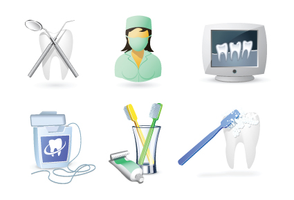 Protect teeth design elements vector graphics 06  