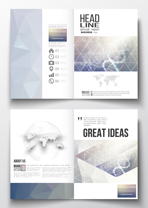Publicize brochure with magazine cover design vector 04  