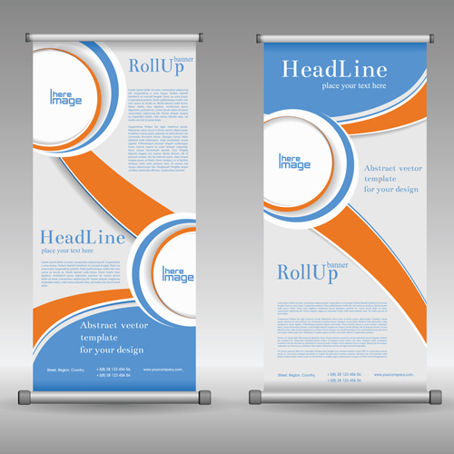 Scrolls business banners vector set 02  