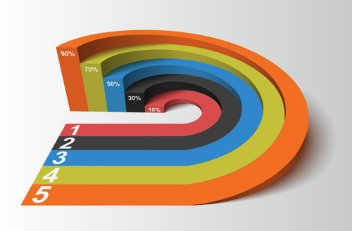 Set of 3d effect Infographics elements vector 08  