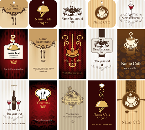 Set of Restaurant & Cafe cards vectot 02  