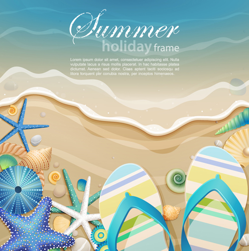 Set of Summer holidays elements vector background 02  