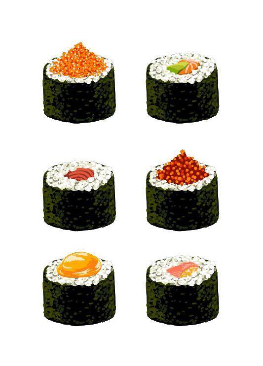 Illustration vectorielle de sushi  