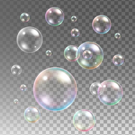 Set vettoriale illustrazione bolla trasparente  